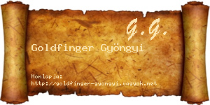 Goldfinger Gyöngyi névjegykártya