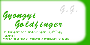 gyongyi goldfinger business card